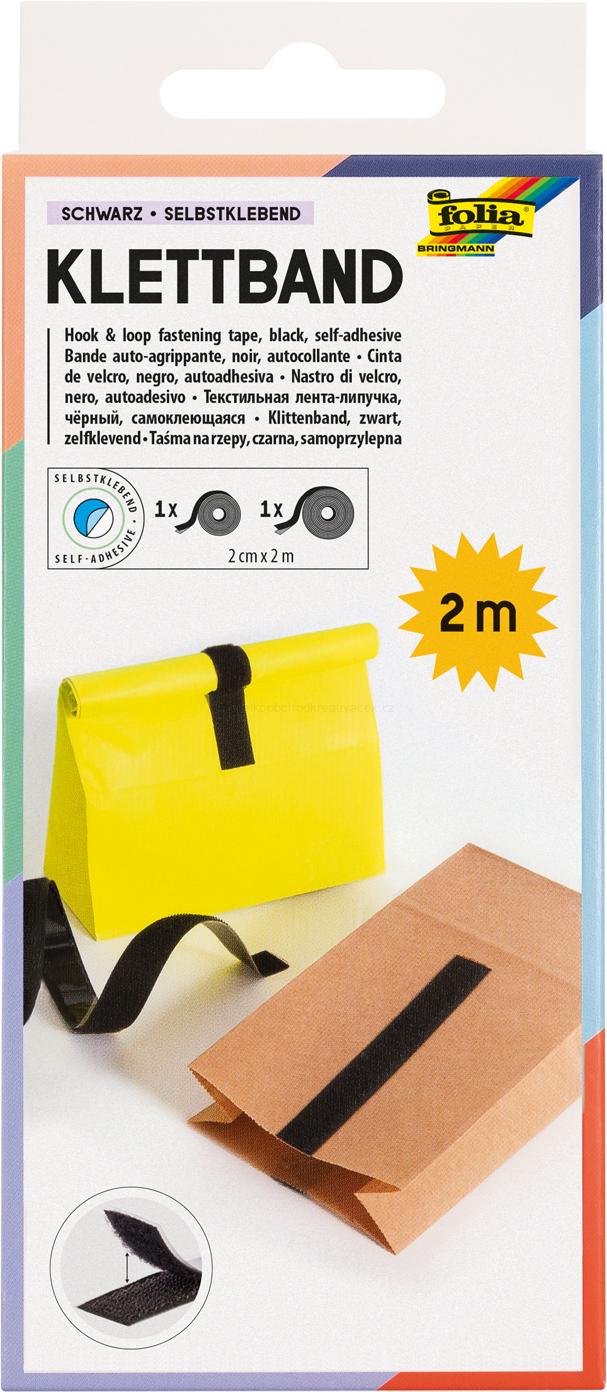 Samolepící suchý zip 20mm x 2m - ČERNÝ