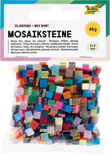 Mozaikové kamínky lesklé -  5 x 5 mm - 700 kusů