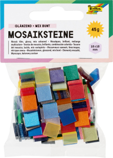 Mozaikové kamínky "Lesklé" - 10x10 mm - 190 kusů