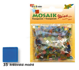 Mozaikové kamínky průhledné 5x5mm 700 kusů - KRÁLOVSKÁ MODRÁ