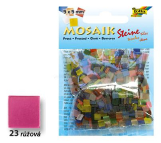 Mozaikové kamínky matné 5x5mm 700 kusů - RŮŽOVÁ