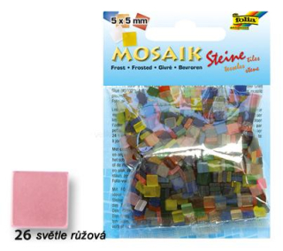 Mozaikové kamínky matné 5x5mm 700 kusů - SVĚTLE RŮŽOVÁ