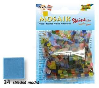 Mozaikové kamínky matné 5x5mm 700 kusů - STŘEDNĚ MODRÁ