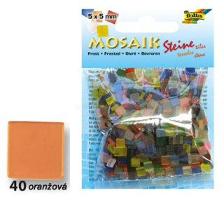 Mozaikové kamínky matné 5x5mm 700 kusů - ORANŽOVÁ