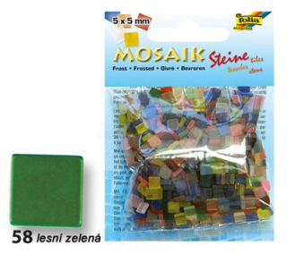 Mozaikové kamínky matné 5x5mm 700 kusů - LESNÍ ZELENÁ